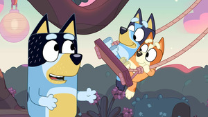 Vignette du programme télé Bluey (Papa met Bingo et Bluey au lit) S1 (51/52)