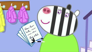 Vignette du programme télé Peppa Pig (Zoé Zébra, la fille du facteur) S2 (28/52)