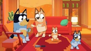 Vignette du programme télé Bluey (Les statues musicales) S3 (27/50)