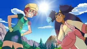 Vignette du programme télé Pokémon: Noir et Blanc (Iris et Minotaupe contre la chasseuse de dragons !) S14 (33/48)