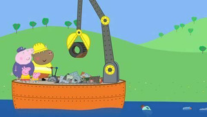 Vignette du programme télé Peppa Pig (Monsieur Bull nettoie le fleuve) S8 (4/52)